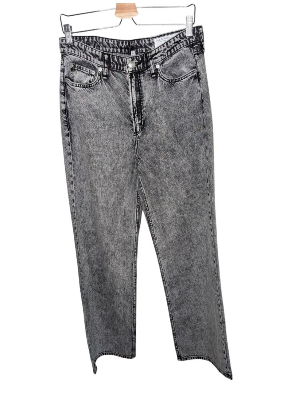 Rag and Bone Featherweight Logan High-Rise Wide-Leg Jeans Slate Grey Size 28